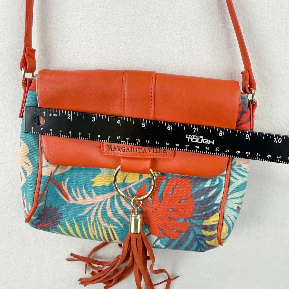 MARGARITAVILLE Crossbody Bag Tropical Fringe Purse Womens Beach Style - Picture 4 of 9